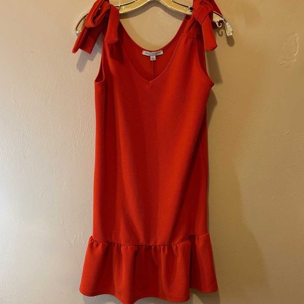 Green Envelope Vibrant Orange Mini Dress